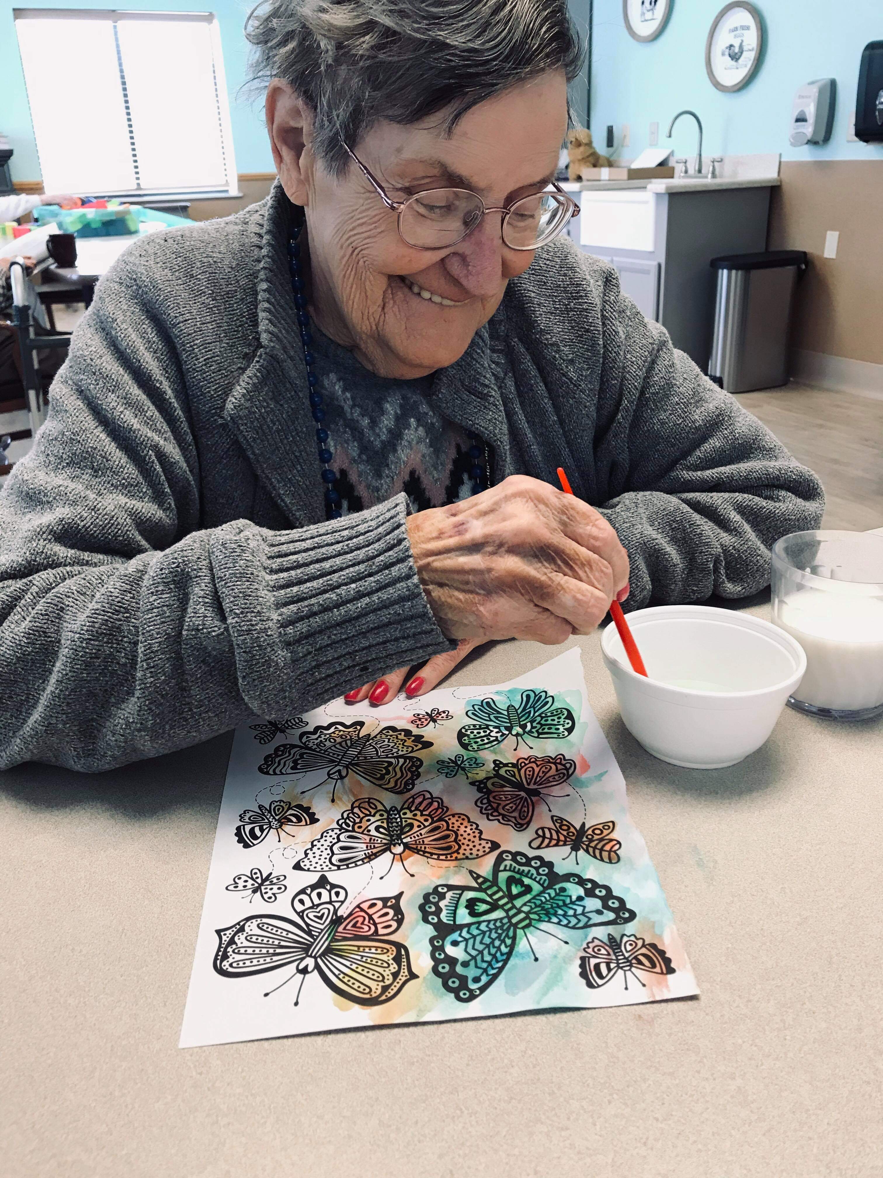 resident coloring painting butterfly 